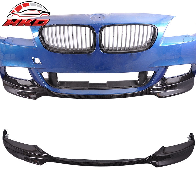 Fits 11-16 BMW F10 5 Series M Sport V Style Front Bumper Lip Matte Carbon Fiber
