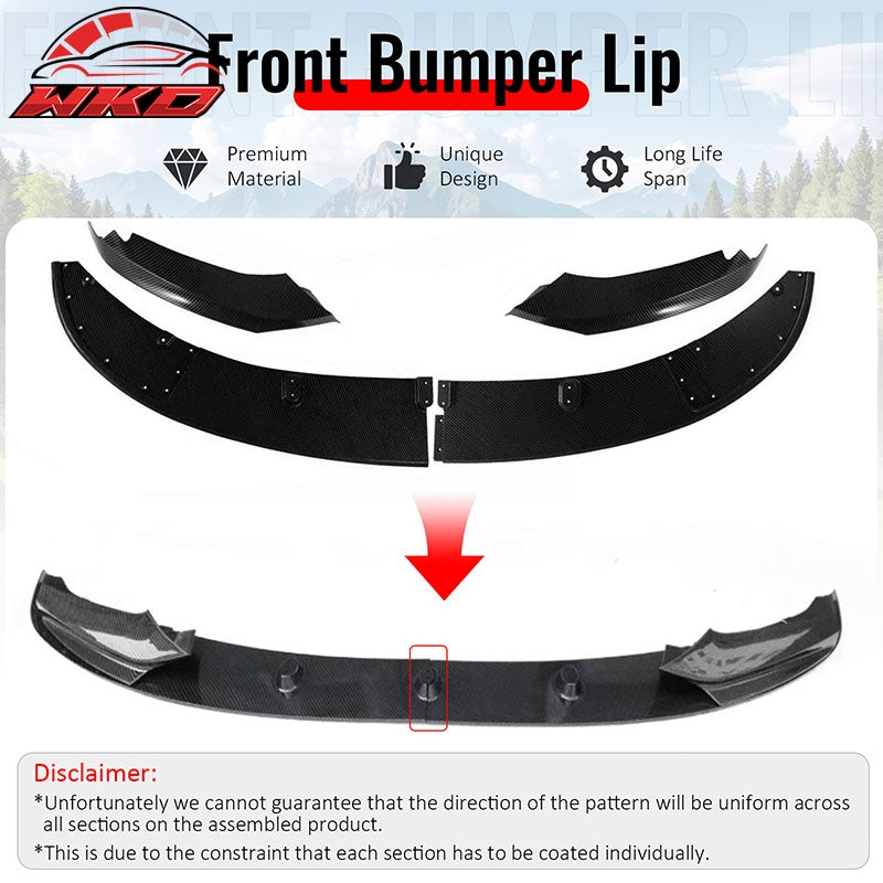 Wholesale 11-16 BMW F10 5 Series MP Style Front Bumper Lip Spoiler Carbon Fiber Print - Wikond Auto