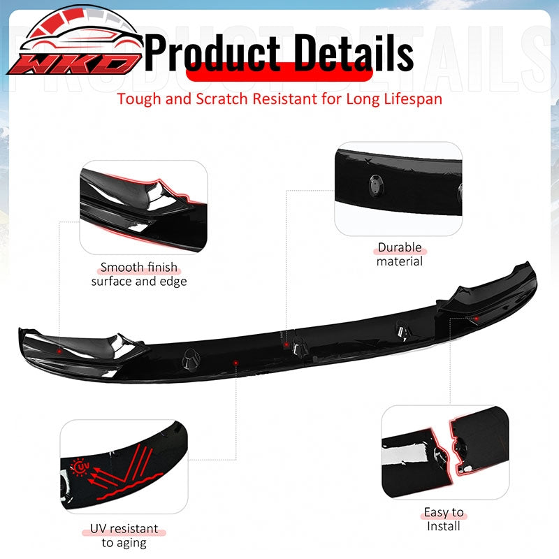 Wholesale 11-16 BMW F10 5 Series MP Style Front Bumper Lip Spoiler Gloss Black ABS - Wikond Auto