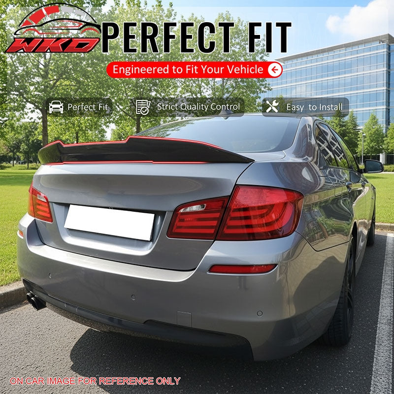 Fits 11-17 BMW F10 5-Series Sedan PSM Style Trunk Spoiler Lip Carbon Fiber Print