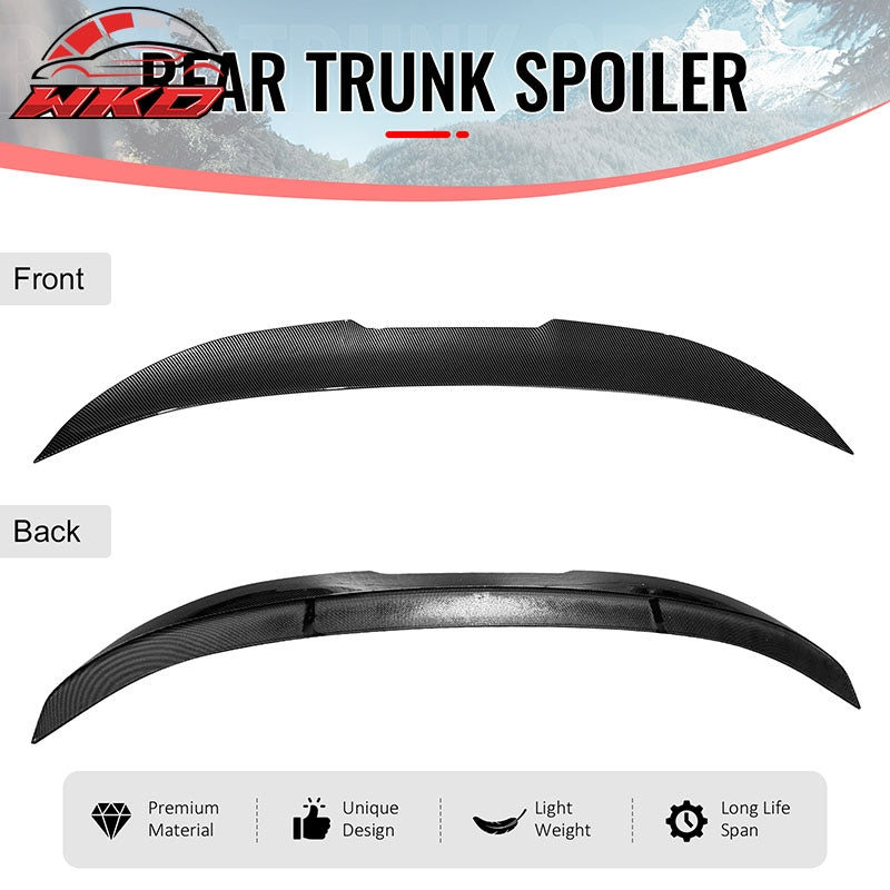 Fits 11-17 BMW F10 5-Series Sedan PSM Style Trunk Spoiler Lip Carbon Fiber Print