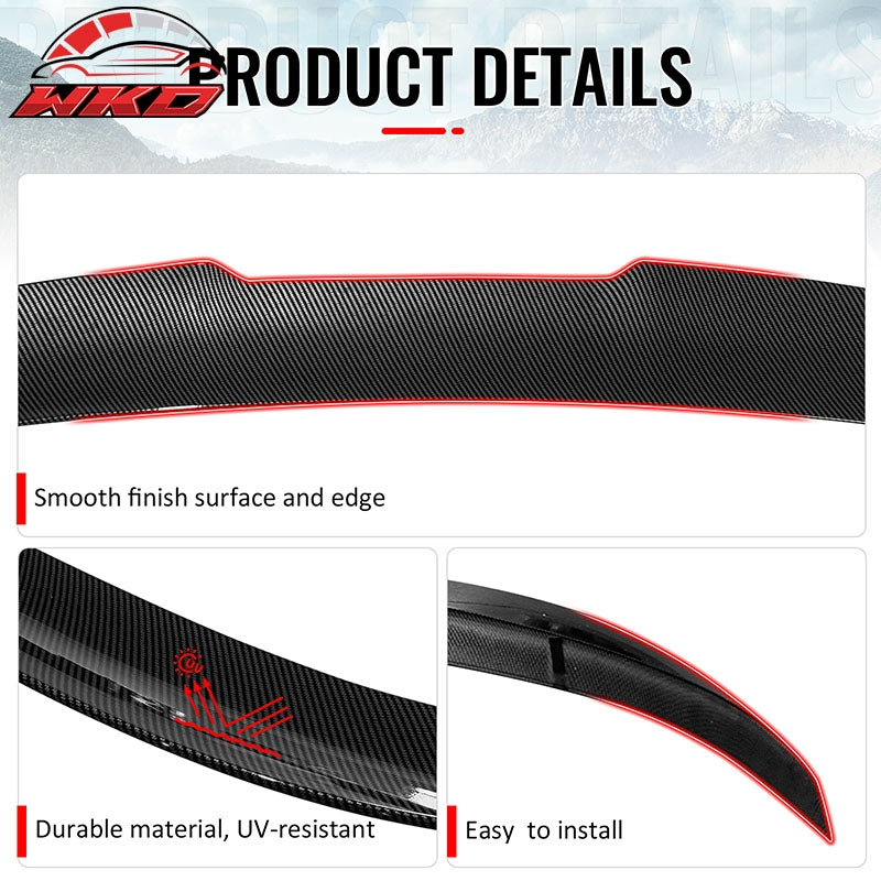 Fits 11-17 BMW F10 5-Series Sedan PSM Style Trunk Spoiler Lip Carbon Fiber Print
