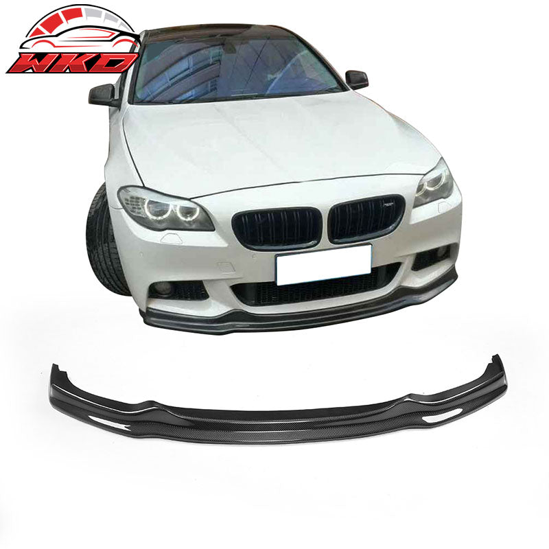 Fits 11-16 BMW 5 Series F10 M Sport AK Style Front Bumper Lip Matte Carbon Fiber
