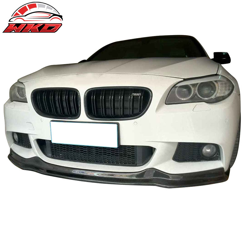 Fits 11-16 BMW 5 Series F10 M Sport AK Style Front Bumper Lip Matte Carbon Fiber
