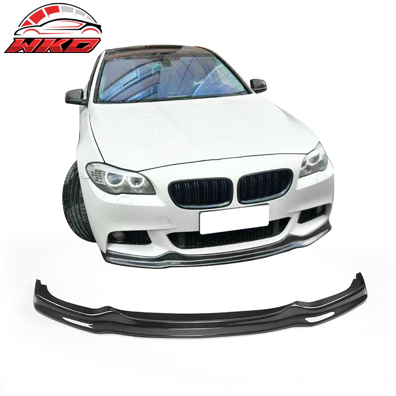 Fits 11-16 BMW 5 Series F10 M Sport AK Style Front Bumper Lip Carbon Fiber CF