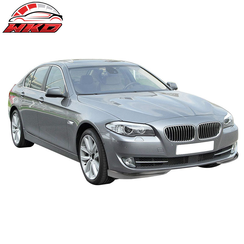 Fits 11-13 BMW F10 JC Style Front Bumper Lip Splitter 2PC - Matte Carbon Fiber