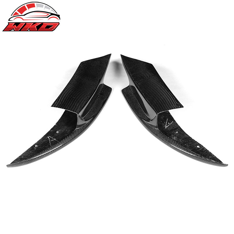 Fits 12-16 BMW F10 M5 RKP Style Front Bumper Lip Splitter 2PC Matte Carbon Fiber