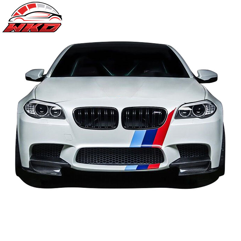 Fits 12-16 BMW F10 M5 RKP Style Front Bumper Lip Splitter 2PC Matte Carbon Fiber