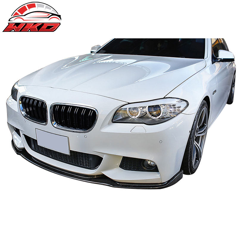 Fits 11-16 BMW F10 5 Series M-Sport HM/H Style Front Bumper Lip Carbon Fiber CF