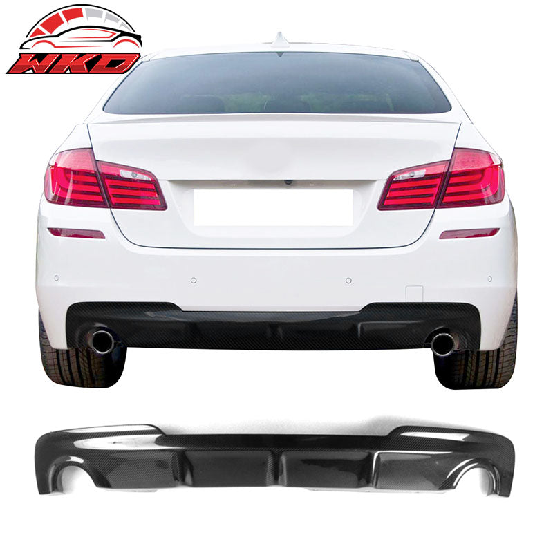 Fits 11-16 BMW 5 Series F10 M Sport AK Style Rear Bumper Diffuser Carbon Fiber