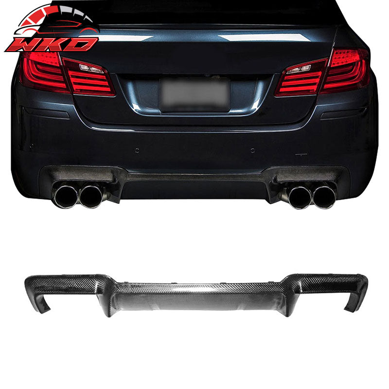 Fits 12-16 BMW F10 5 Series M5 OE Style Rear Bumper Lip Diffuser Carbon Fiber CF