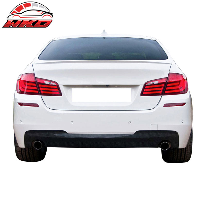 Fits 11-16 BMW F10 535i M Sport OE Style Rear Bumper Diffuser Matte Carbon Fiber
