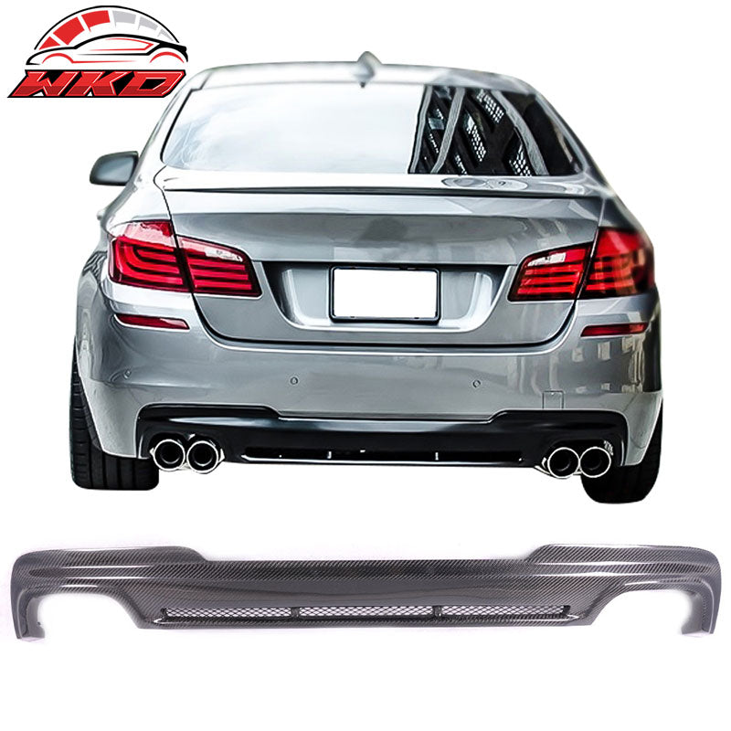 Fits 11-16 BMW F10 F11 MT M Sport HM Rear Bumper Diffuser - Matte Carbon Fiber