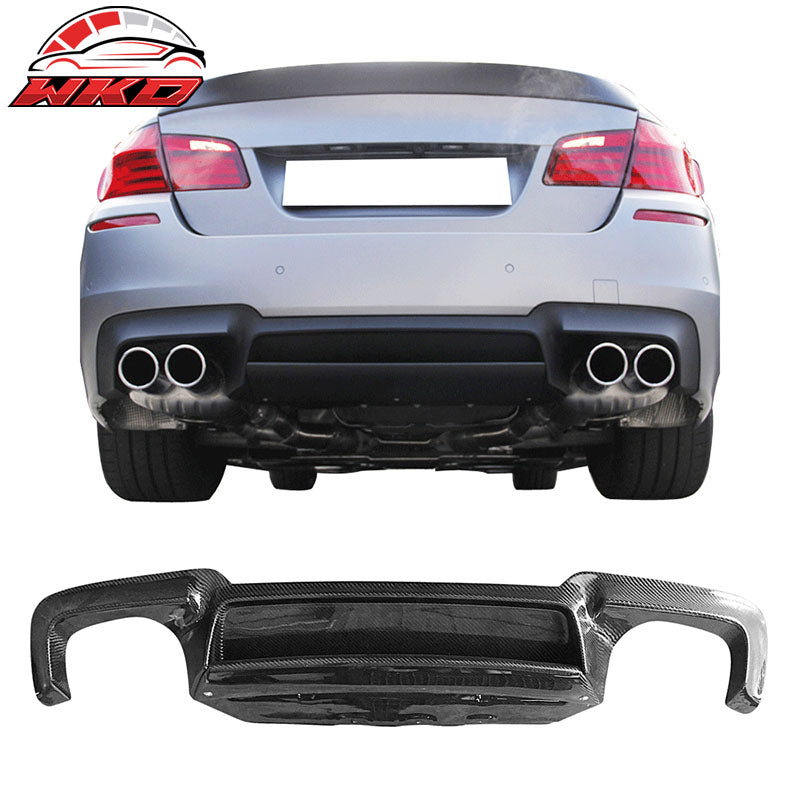 Fits 12-16 BMW F10 M5 RZ Style Rear Bumper Lip Diffuser - Matte Carbon Fiber