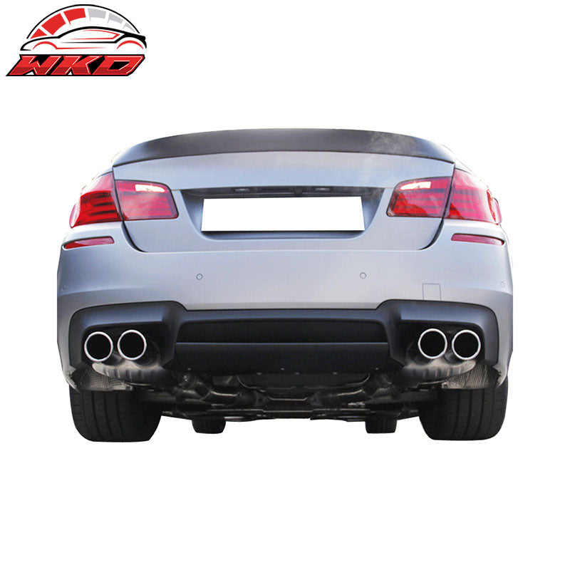 Fits 12-16 BMW F10 M5 RZ Style Rear Bumper Lip Diffuser - Matte Carbon Fiber