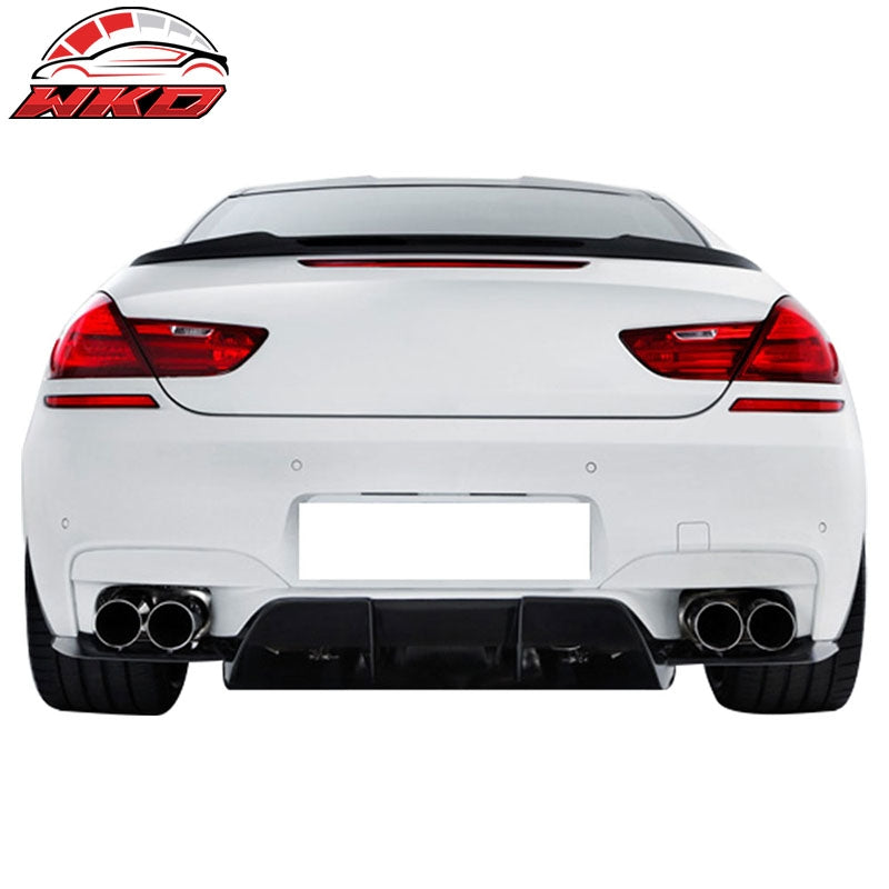 Fits 12-19 BMW F13 6 Series Coupe V Style Trunk Spoiler ABS Unpainted