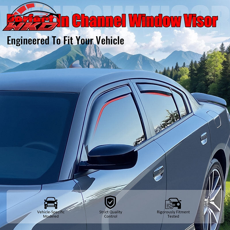 Fits 14-18 BMW F15 X5 F85 X5M In-Channel Window Visor Sun Rain Deflector Acrylic