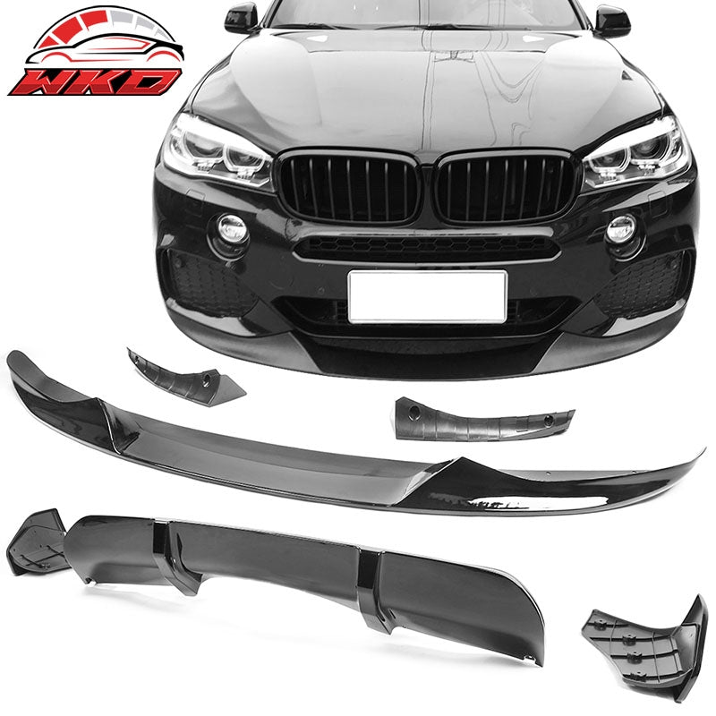 Wholesale 14-18 BMW F15 X5 M Sport Front Bumper Lip & Rear Diffuser Gloss Black - PP