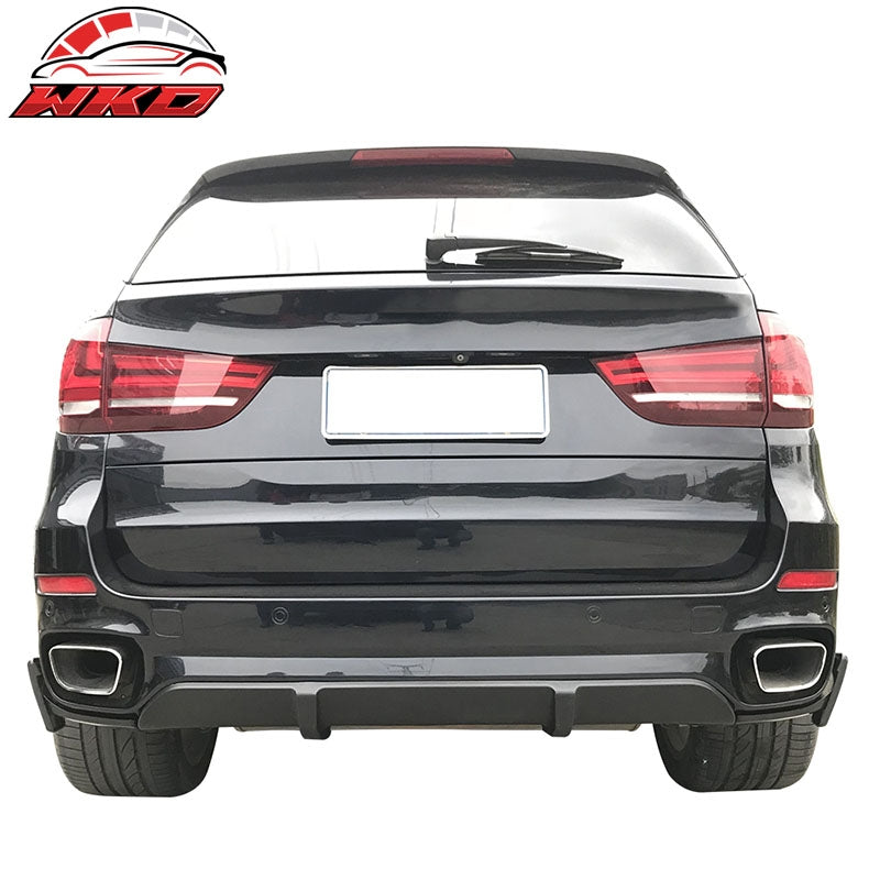 Fits 14-18 BMW F15 X5 M Sport Front Bumper Lip & Rear Diffuser Matte Black - PP