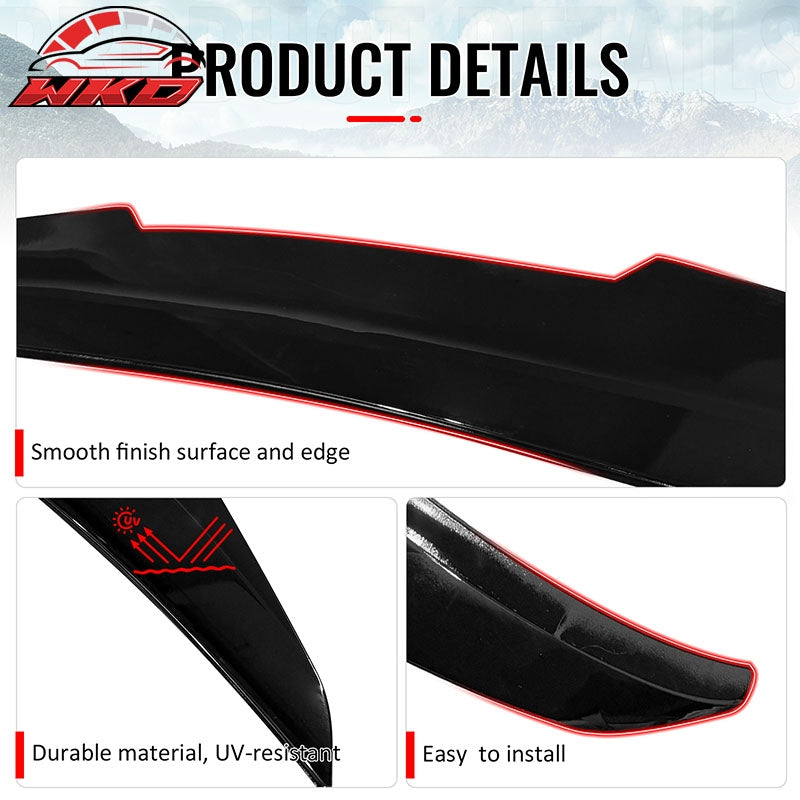 Fits 14-21 BMW F22 2-Series F87 M2 Coupe PSM Style Trunk Spoiler Lip Gloss Black
