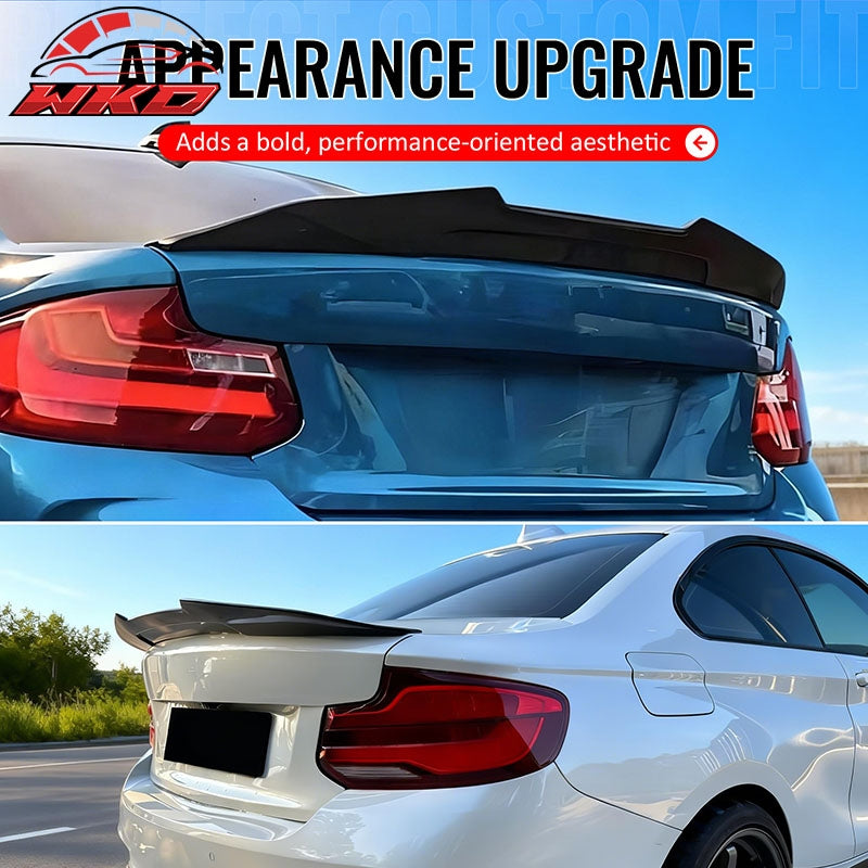 Fits 14-21 BMW F22 2-Series F87 M2 Coupe PSM Style Trunk Spoiler Lip Gloss Black