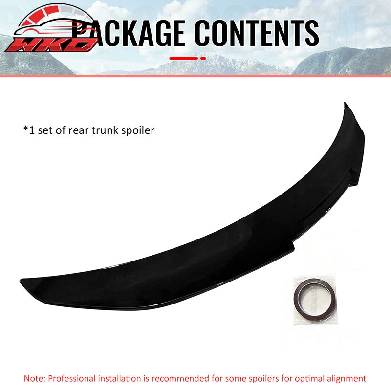 Fits 14-21 BMW F22 2-Series F87 M2 Coupe PSM Style Trunk Spoiler Lip Gloss Black