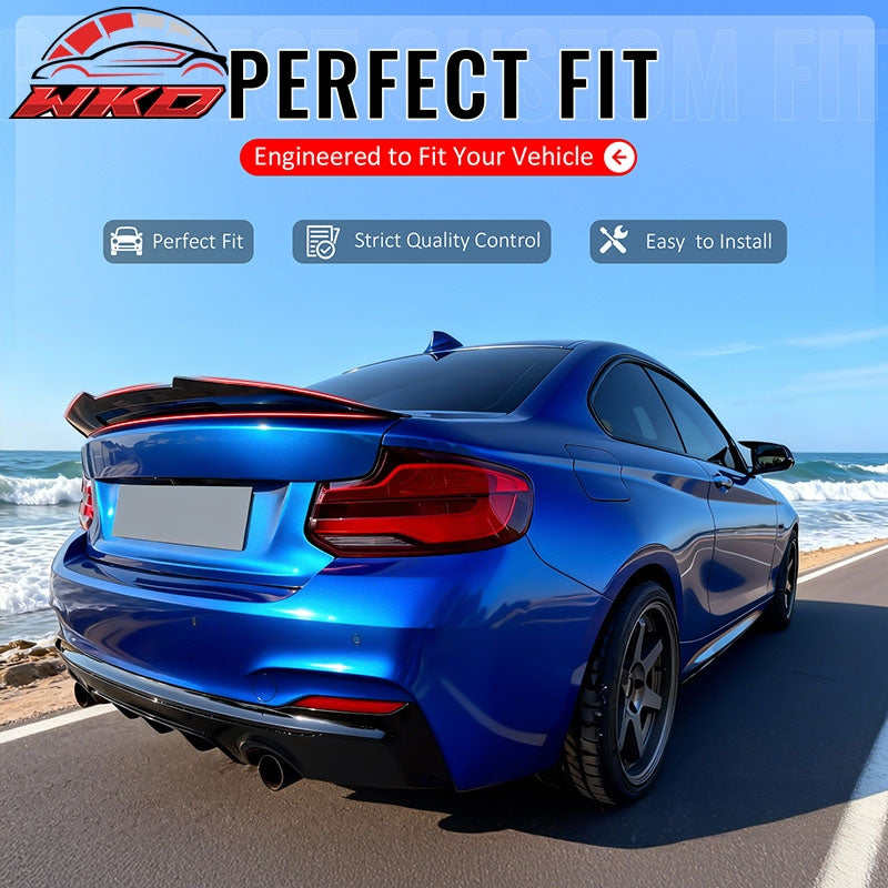 Fits 14-21 BMW F22 2-Series F87 M2 Coupe PSM Trunk Spoiler Carbon Fiber Print