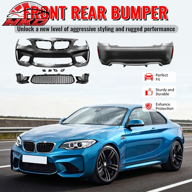 Fits 14-21 BMW F22 F23 2 Series M2 Style Front Rear Bumper Cover Replacement PP