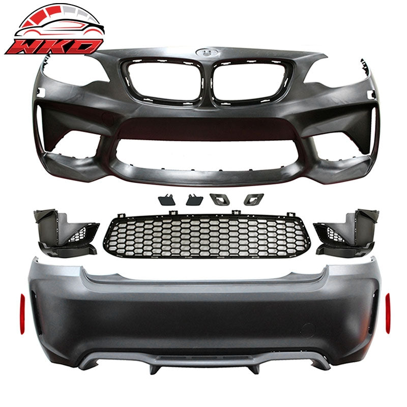 Fits 14-21 BMW F22 F23 2 Series M2 Style Front Rear Bumper Cover Replacement PP