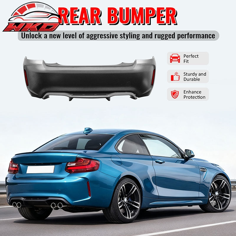 Fits 14-21 BMW F22 F23 2 Series M2 Style Rear Bumper Cover Replacement PP