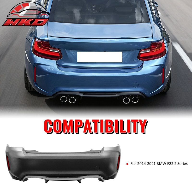 Fits 14-21 BMW F22 F23 2 Series M2 Style Rear Bumper Cover Replacement PP