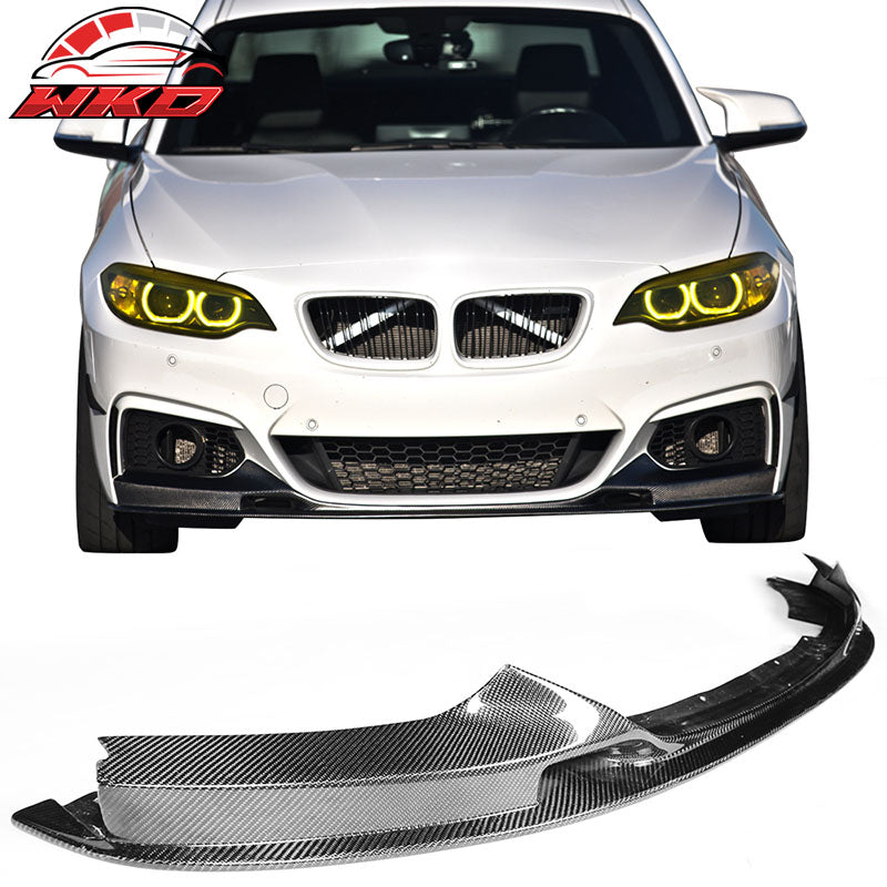 Fits 14-21 BMW 2 Series F22 M Sport 3D Style Front Bumper Lip Carbon Fiber