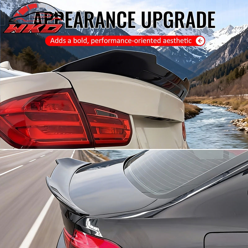 Fits 12-18 BMW F30 3-Series F80 M3 Sedan PSM Style Trunk Spoiler Lip Gloss Black
