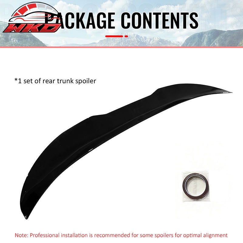 Fits 12-18 BMW F30 3-Series F80 M3 Sedan PSM Style Trunk Spoiler Lip Gloss Black