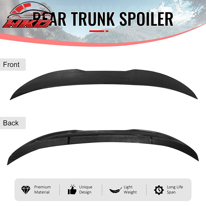 Fits 12-18 BMW F30 3-Series F80 M3 Sedan PSM Trunk Spoiler Carbon Fiber Print