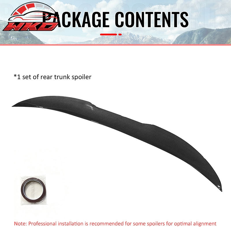 Fits 12-18 BMW F30 3-Series F80 M3 Sedan PSM Trunk Spoiler Carbon Fiber Print