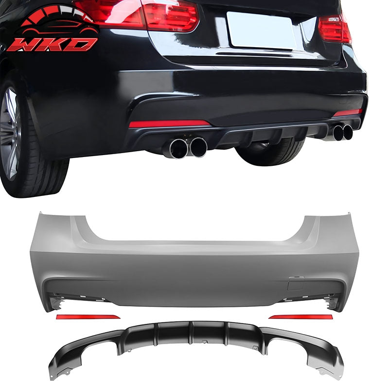 Wholesale 12-18 BMW F30 3 Series M Performance Style Rear Bumper Cover W/Diffuser PP