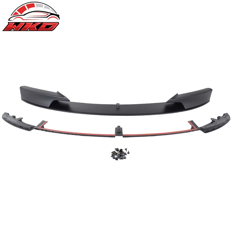 Fits 12-18 BMW F30 3 Series M Style Front Bumper Lip Unpainted Black - PP