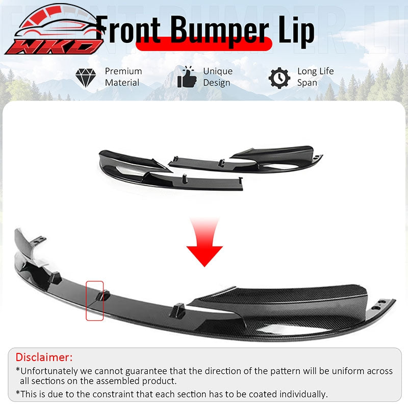 Wholesale 12-19 BMW F30 F31 3 Series M Sport Front Bumper Lip Carbon Fiber Print ABS - Wikond Auto