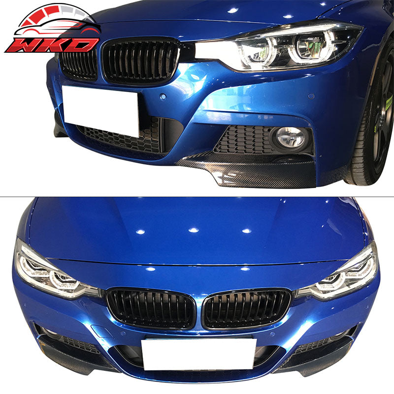 Fits 12-17 BMW F30 M Sport MP Front Bumper Lip Carbon Fiber