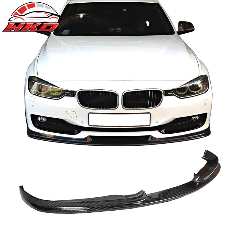 Fits 12-15 BMW F30 Standard H Style Front Bumper Lip Matte Carbon Fiber