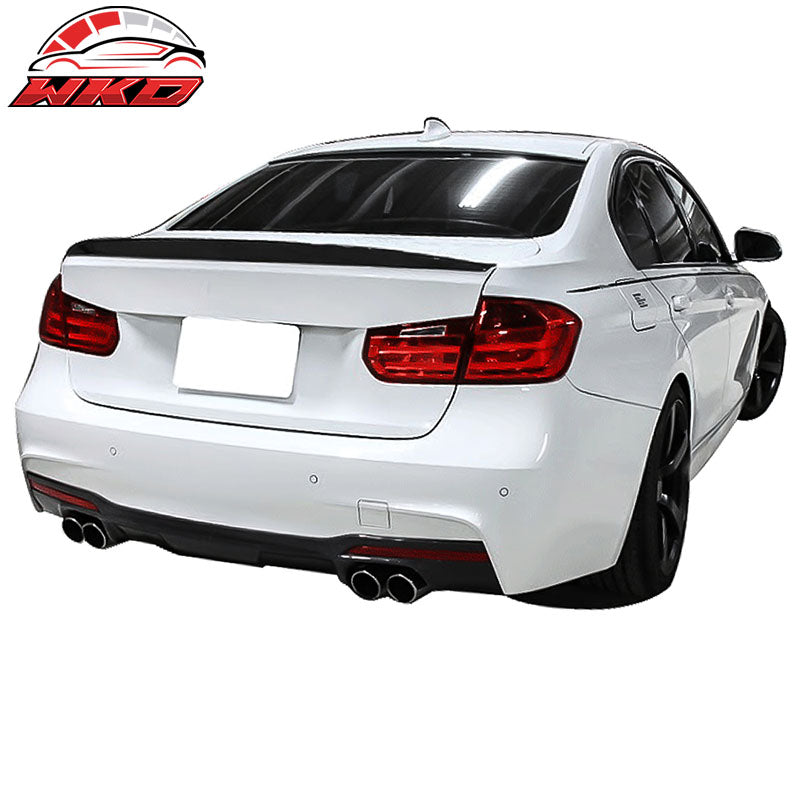 Fits 12-18 BMW F30 Sedan 3D Style Rear Bumper Lip Diffuser Matte Carbon Fiber