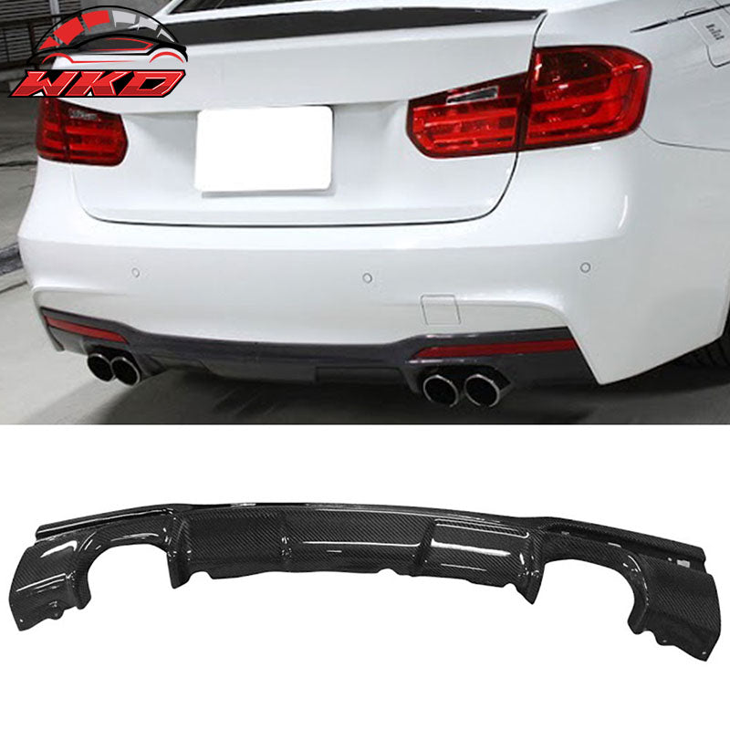 Fits 12-18 BMW F30 F31 3D Rear Bumper Lip Diffuser Carbon Fiber