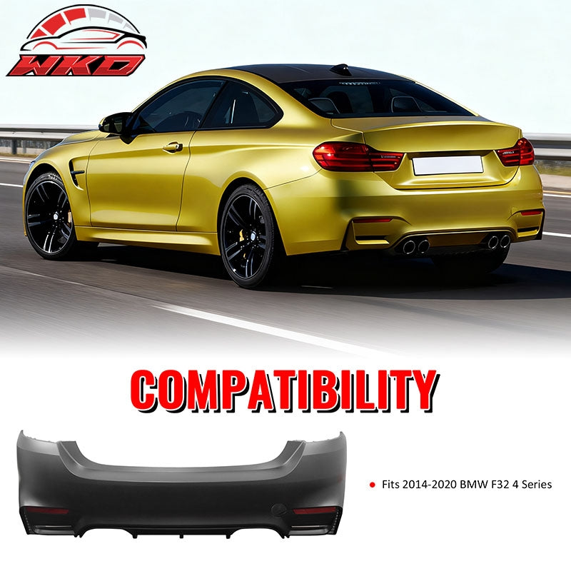 Fits 14-20 BMW F32 4 Series 420i 428i M4 Style Rear Bumper Cover Replacement PP