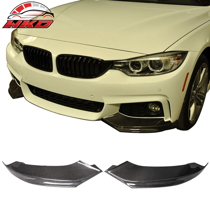 Fits 14-20 BMW F32 4 Series M Sport 2PCS Front Bumper Lip Splitter Carbon Fiber