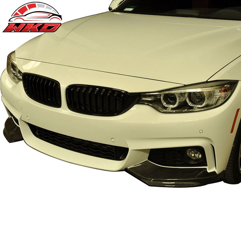 Fits 14-20 BMW F32 4 Series M Sport 2PCS Front Bumper Lip Splitter Carbon Fiber