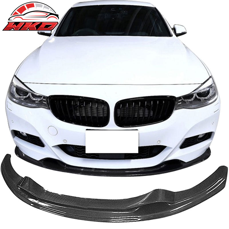 Fits 14-16 BMW F34 M Sport M-Tech 3D Style Front Bumper Lip Matte Carbon Fiber