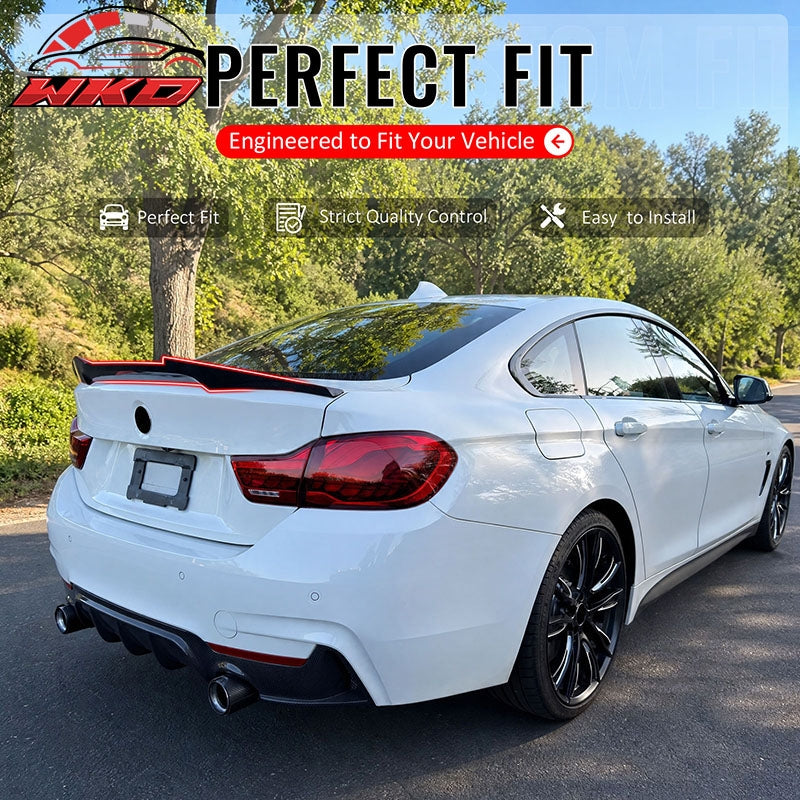 For 15-20 BMW F36 4-Series Gran Coupe M4 Style Trunk Spoiler Carbon Fiber Print