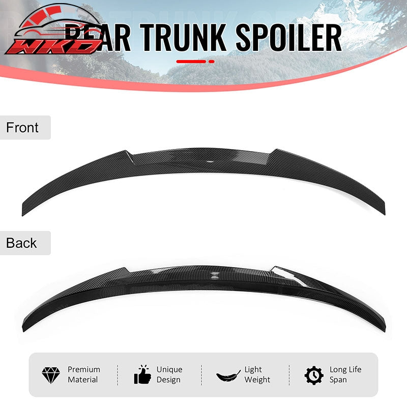 For 15-20 BMW F36 4-Series Gran Coupe M4 Style Trunk Spoiler Carbon Fiber Print