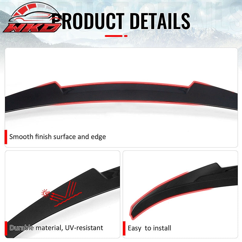 For 2015-2020 BMW F36 4-Series Gran Coupe M4 Style Trunk Spoiler Gloss Black ABS